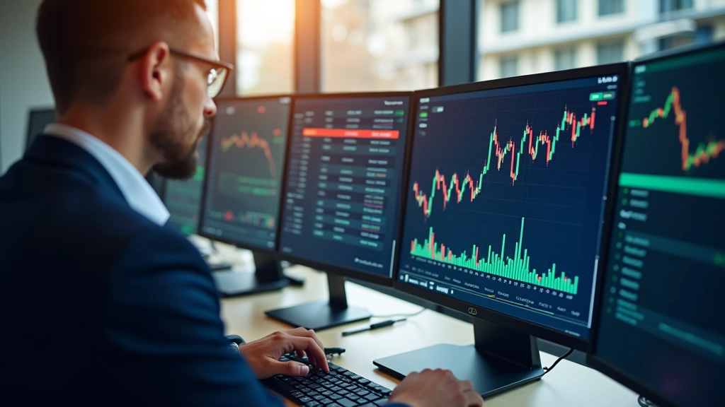 Monitor s tabulkami devizových kurzů a historickými daty kurzu české koruny